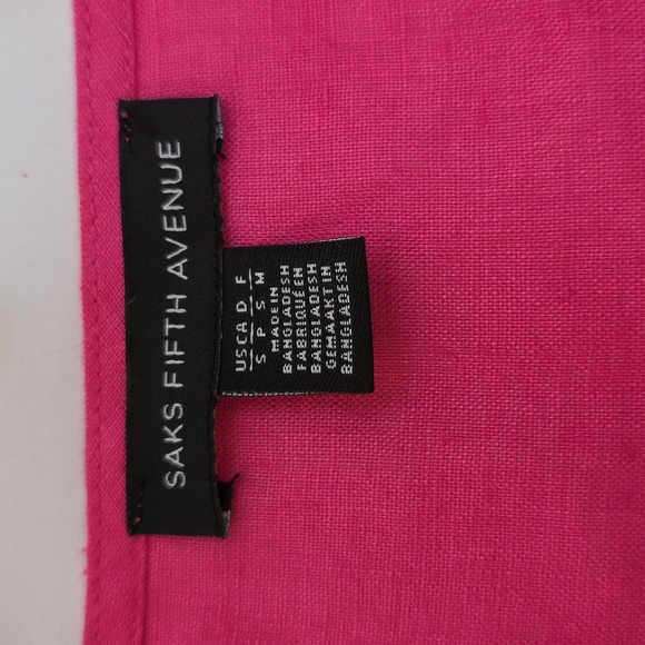 Saks Fifth Avenue Pink Linen Shell Top.  Size Small - Picture 4 of 8